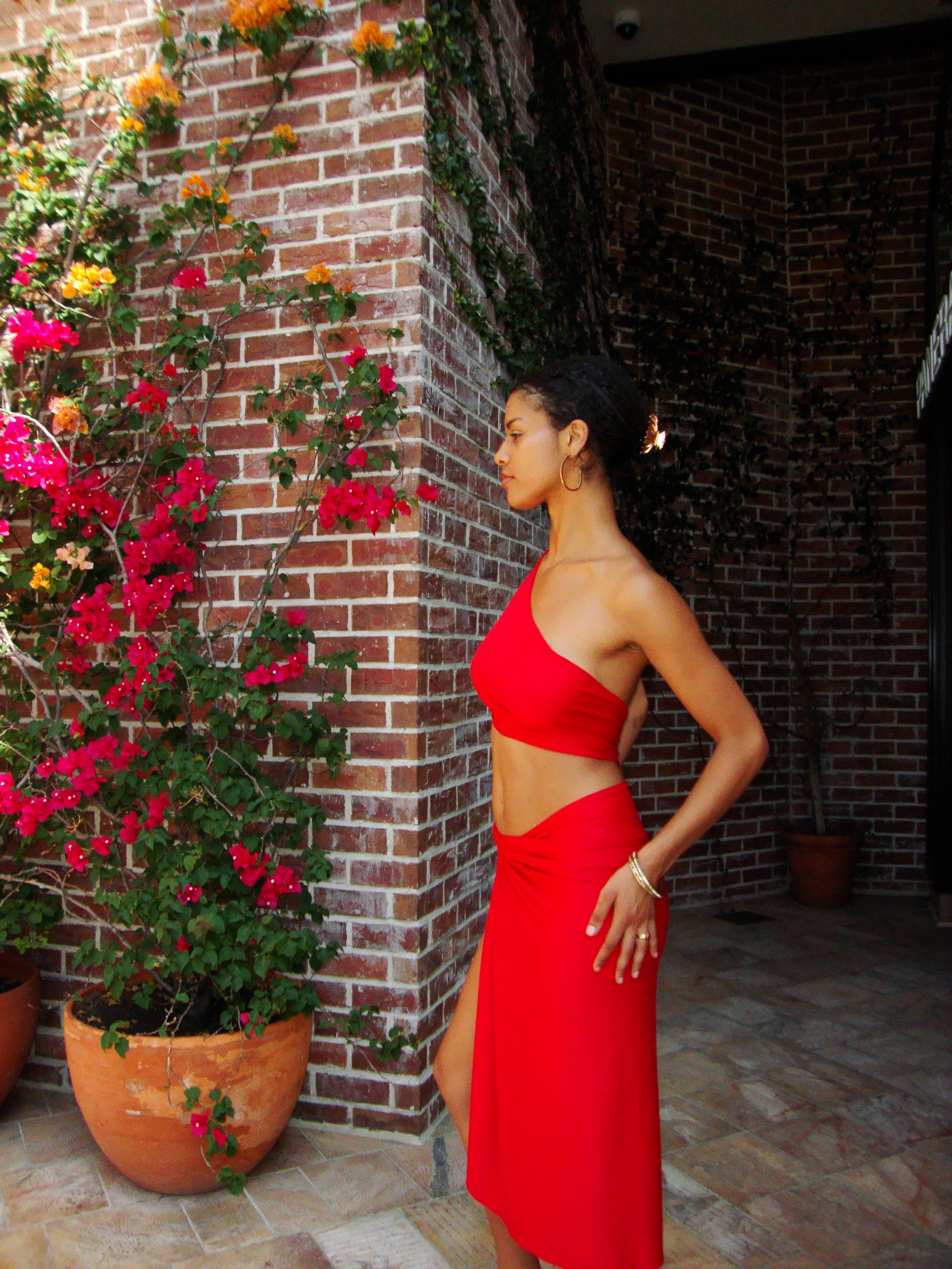 Sarita Wrap Dress in Sensual Scarlet