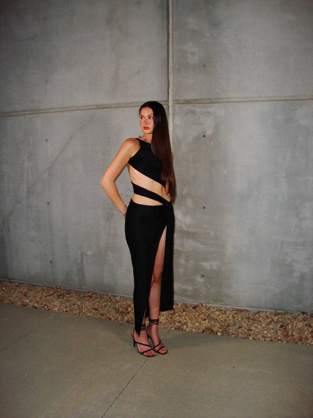 Sarita Wrap Dress in Ebony