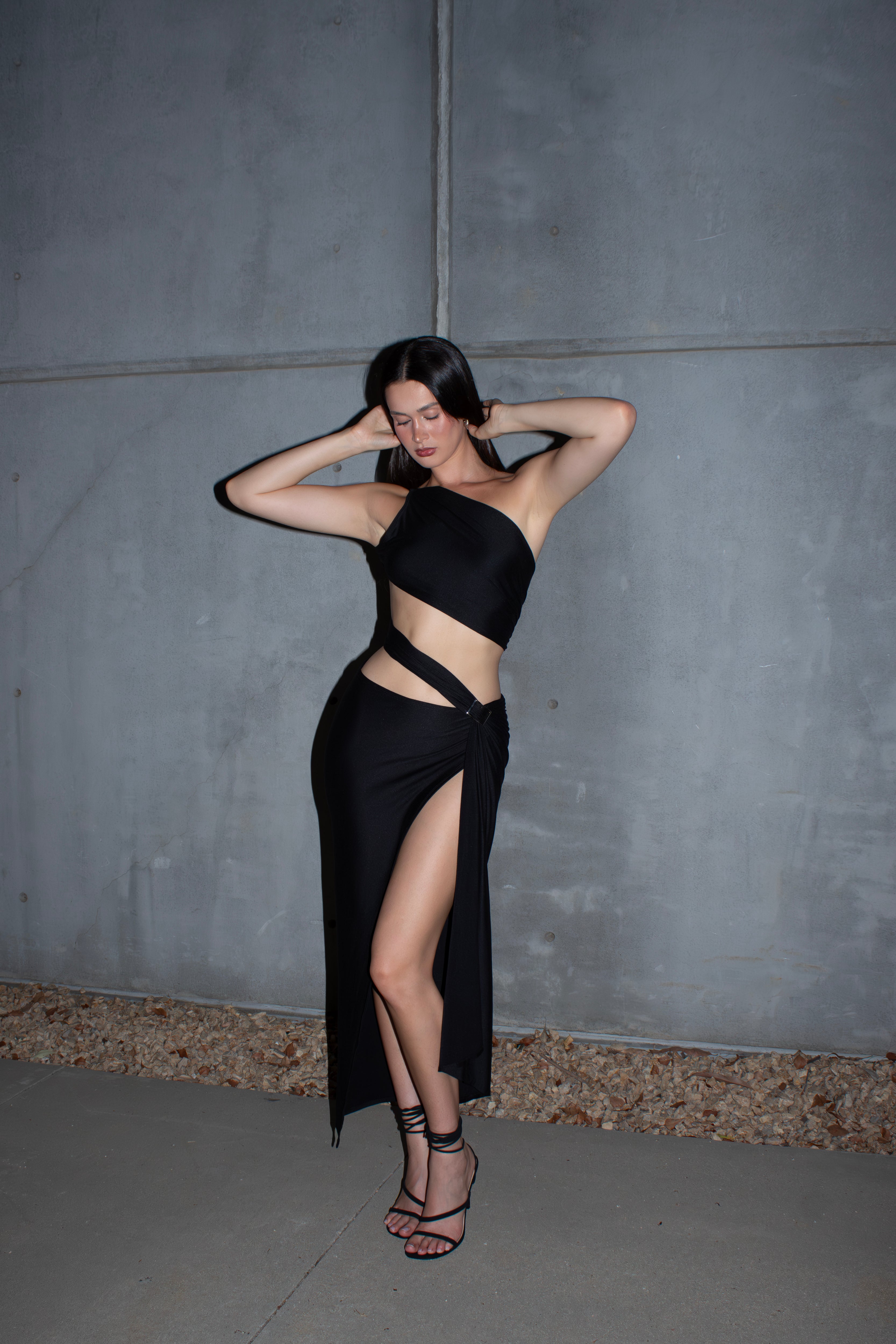 Sarita Wrap Dress in Ebony